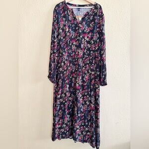 NEW | Chaps x Ralph Lauren | Floral Long Sleeve Midi Dress - Size XXL